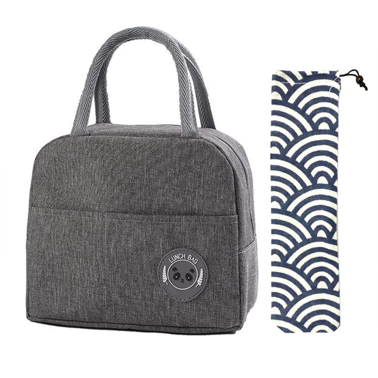 Insulated Lunch Bag Tote Bag for Women Grey
